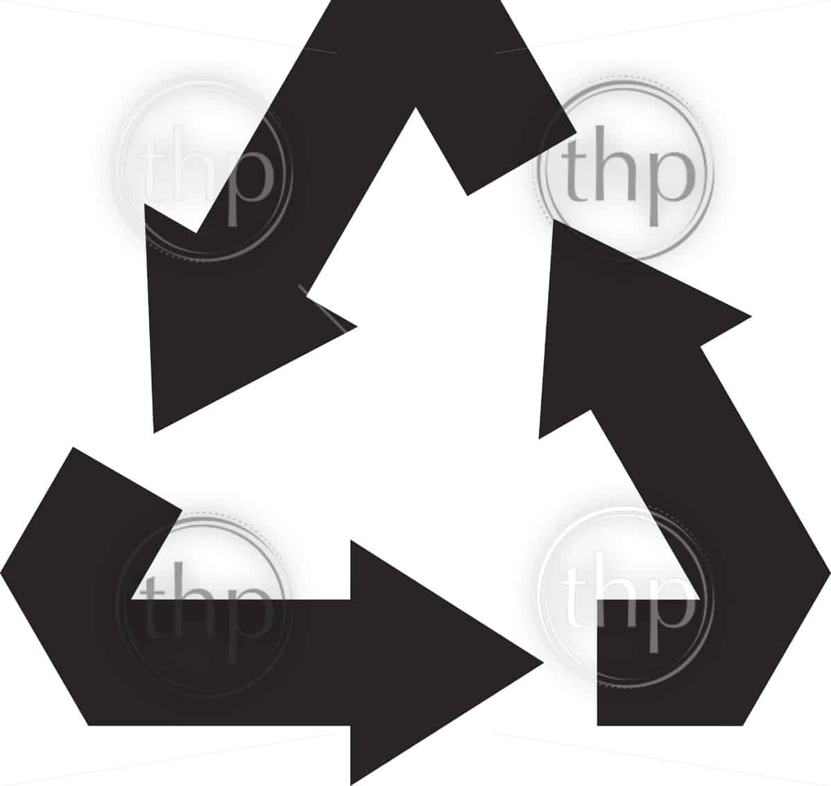 Simple flat design black recycle symbol vector - THPStock